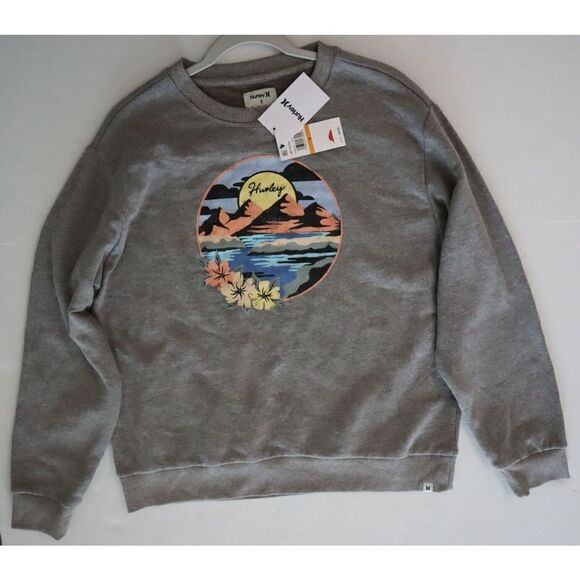 Hurley 3HJ5070755 Women's Sz S Gray Heather May Girlfriend Crew Neck Sweatshirt - Picture 6 of 8